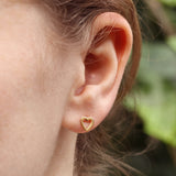 Herz Ohrringe aus 585 Gelbgold poliert